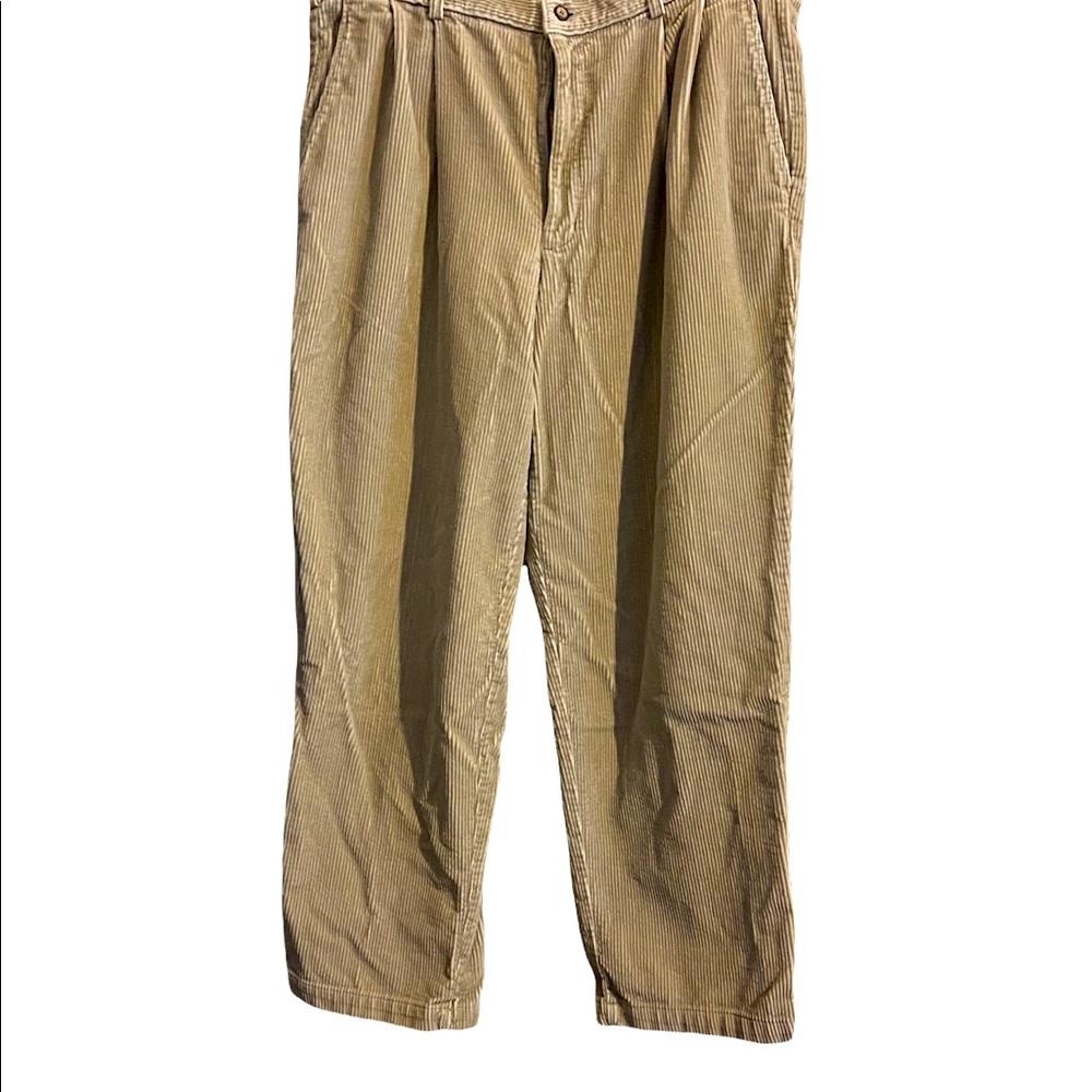 Vintage Eddie Bauer Wide Corduroy Pants. Old School Pleats in front.